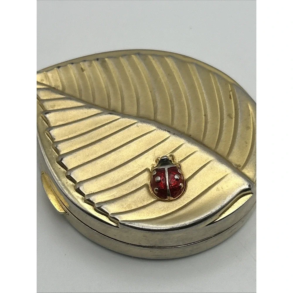 Vintage Estée Lauder Ladybug Leaf Compact No Powder 2 3/4